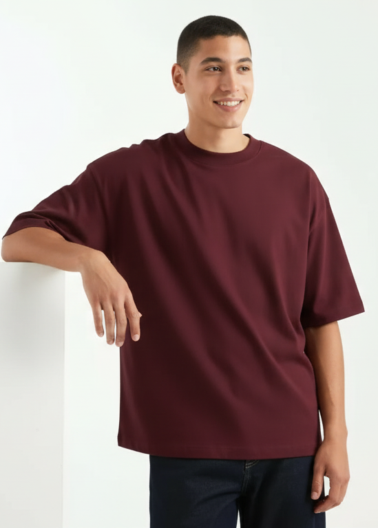 Premium Maroon Oversized Drop Shoulder Unisex T-Shirt