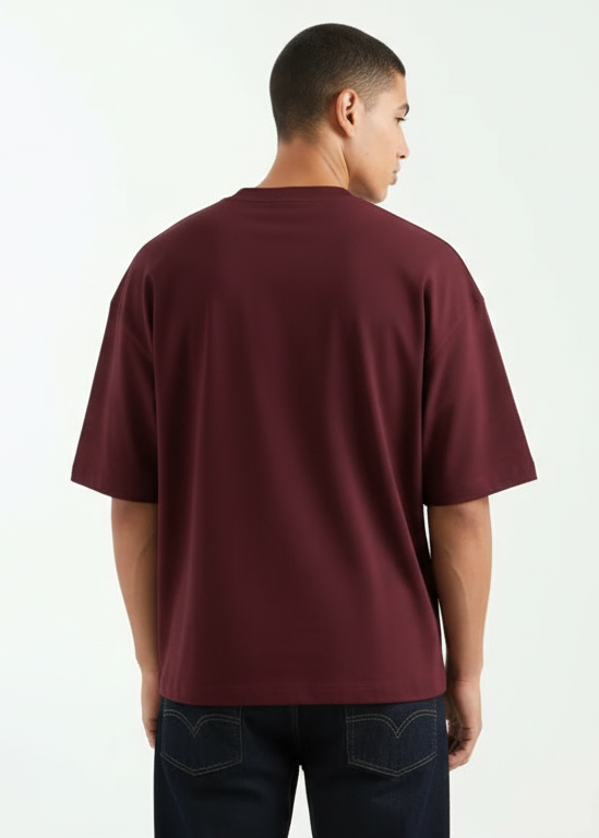 Premium Maroon Oversized Drop Shoulder Unisex T-Shirt