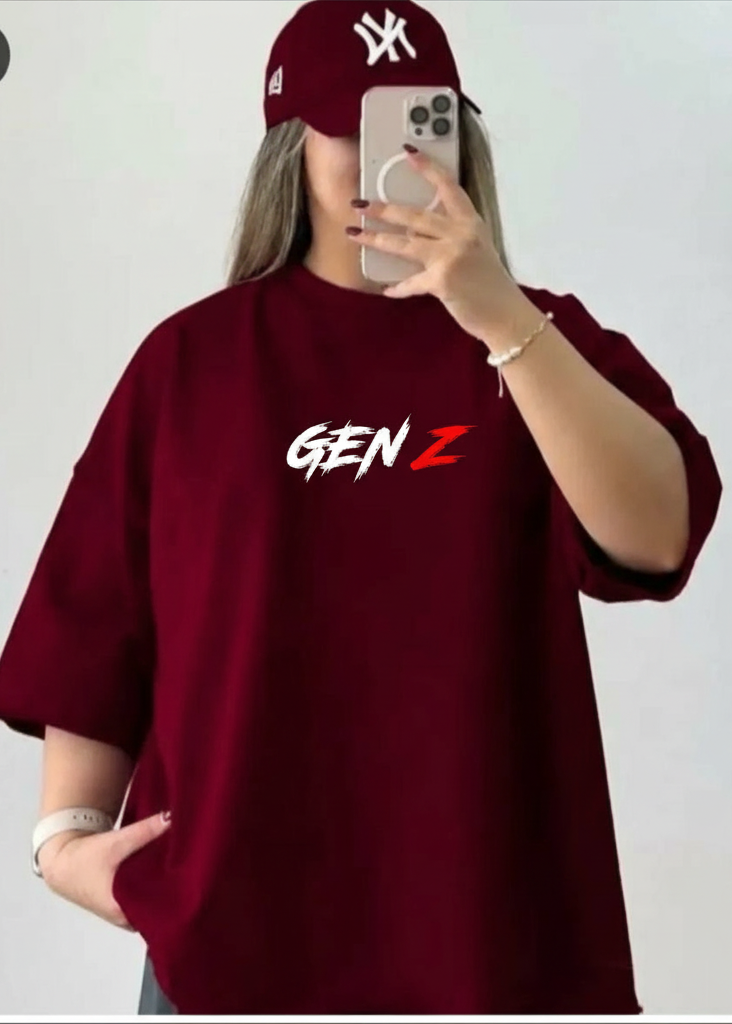 Oversized Drop Shoulder T-Shirt – “GEN Z” Graphic Print (Unisex)
