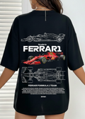 Oversized Drop Shoulder Ferrari Print T-Shirt – Premium Streetwear