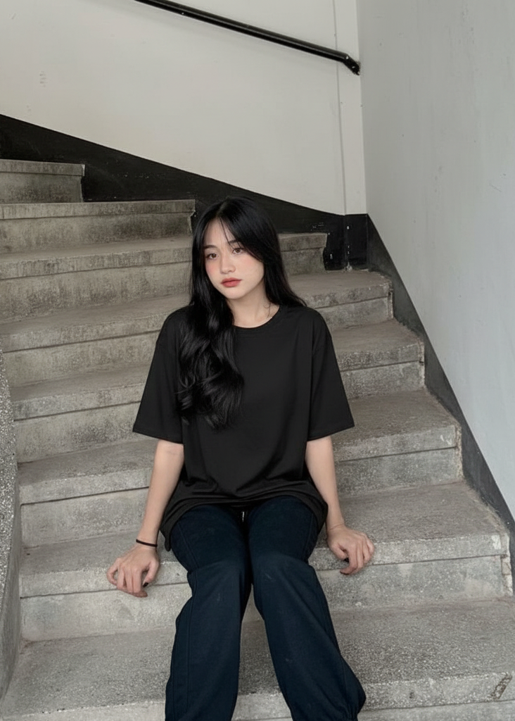 Luxury Oversized Black T-Shirt – Drop Shoulder Fit | Ultra Soft Cotton | Streetwear Essential