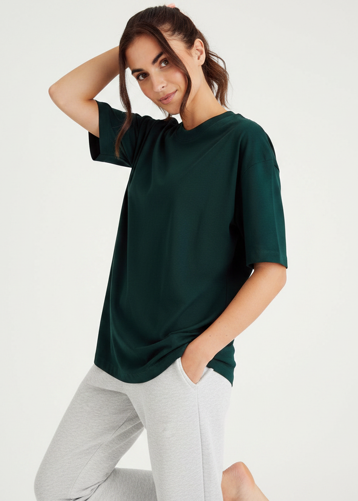 Dark Olive Oversized Drop Shoulder T-Shirt – Premium Unisex Streetwear