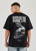 Black Oversized Drop Shoulder Unisex T-Shirt Discipline Graphic Print