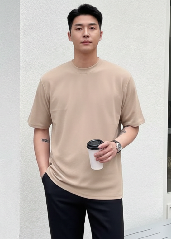 Premium Beige Oversized Drop Shoulder Unisex T-Shirt