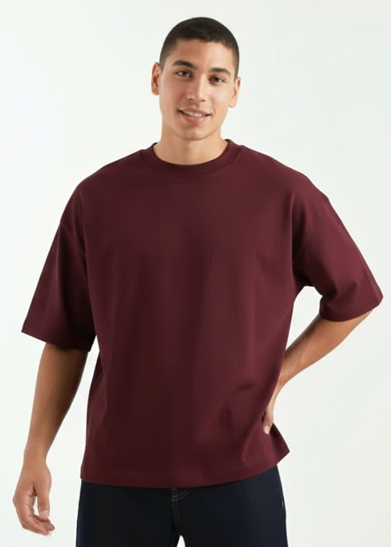 Premium Maroon Oversized Drop Shoulder Unisex T-Shirt