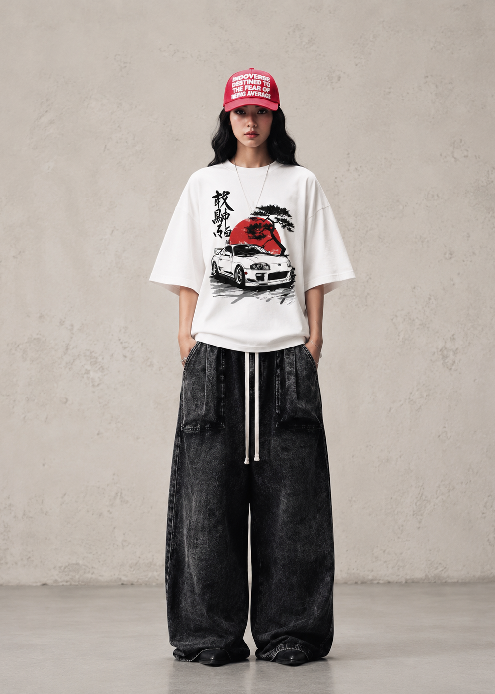 Oversized Drop Shoulder Supra Car Print T-Shirt – JDM Streetwear Unisex