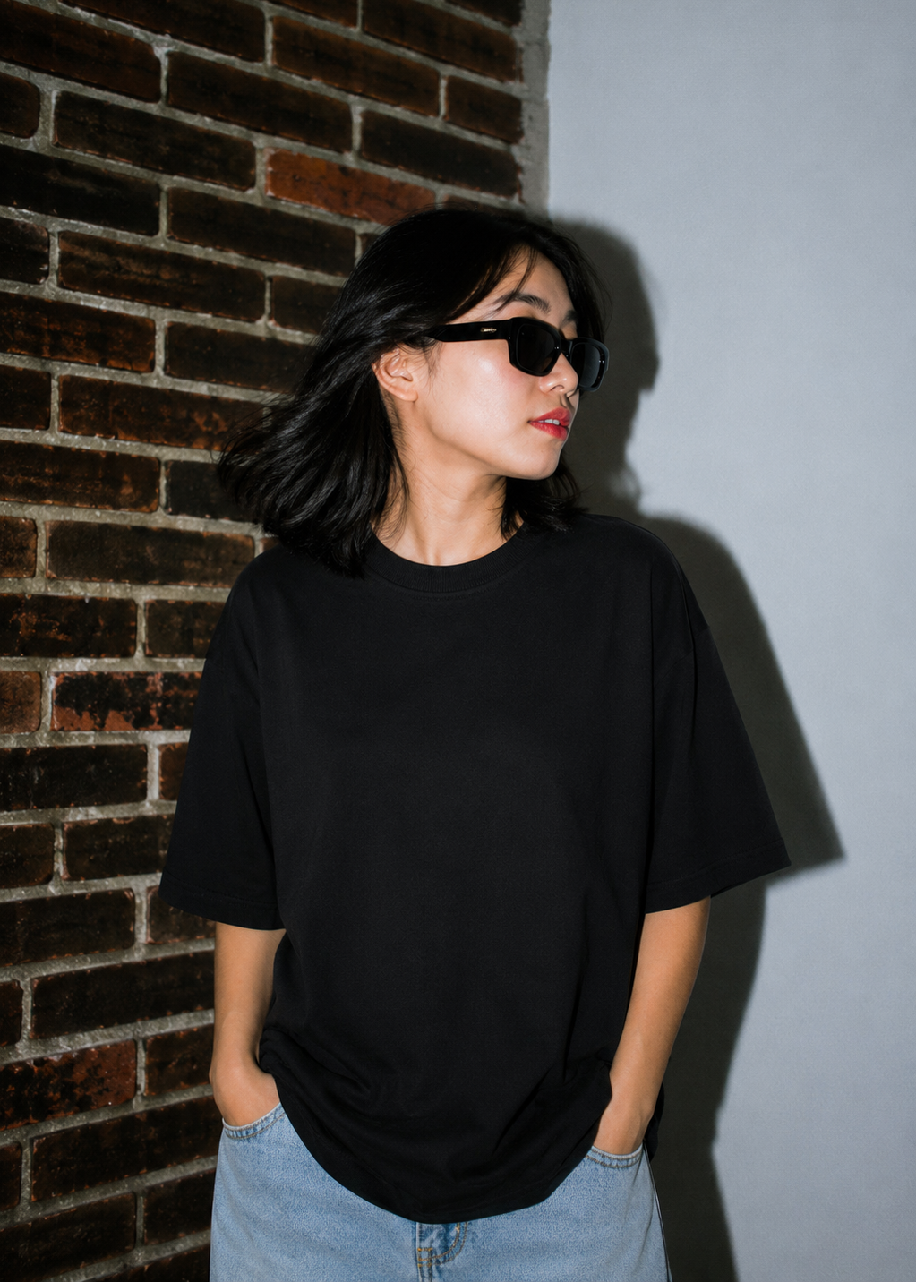 Black Oversized Drop Shoulder Unisex T-Shirt Discipline Graphic Print