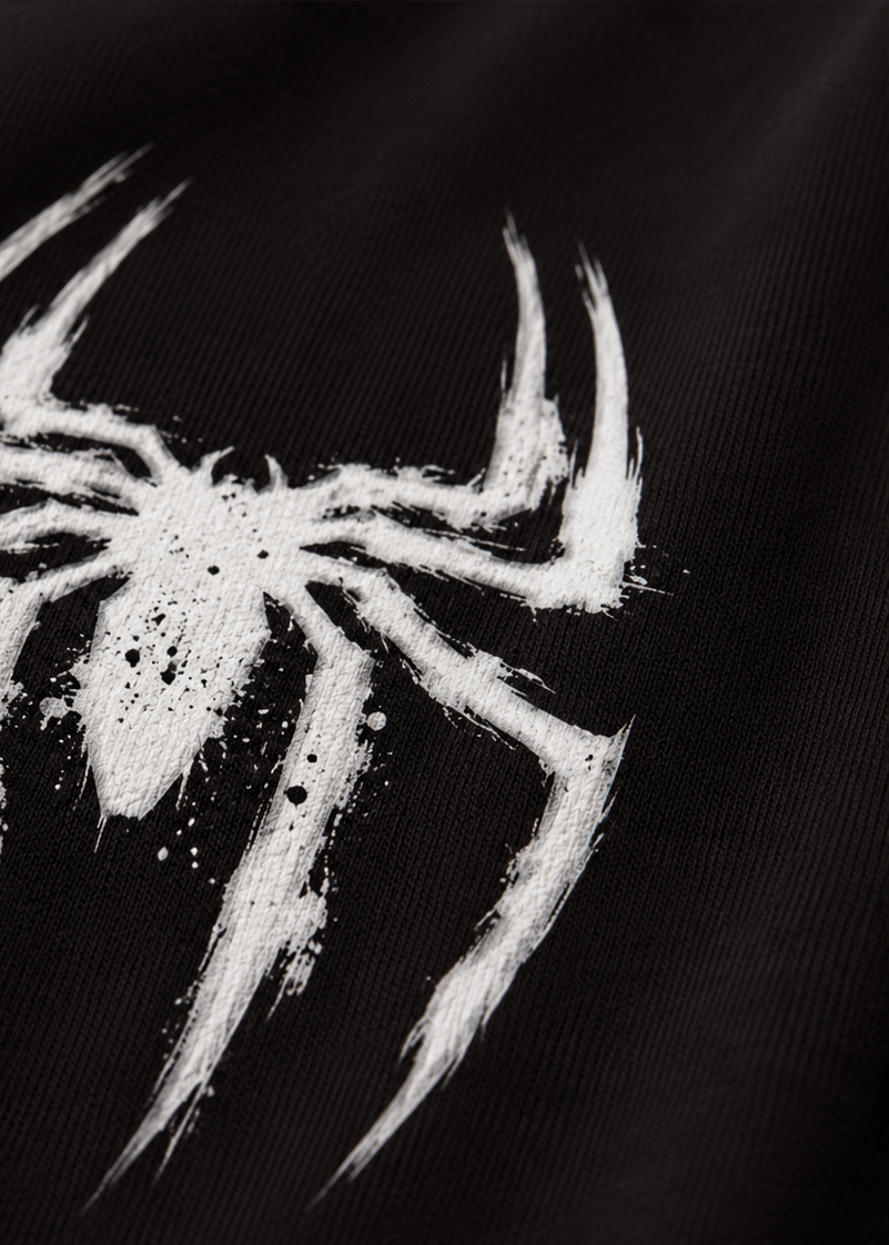 Oversized Drop Shoulder Spider Print T-Shirt – Streetwear Edition Unisex