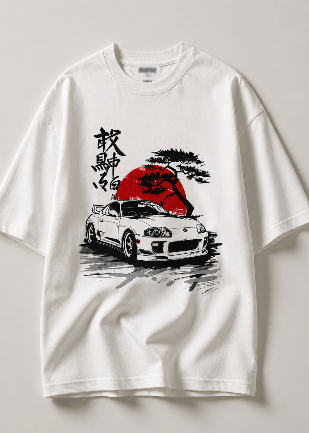 Oversized Drop Shoulder Supra Car Print T-Shirt – JDM Streetwear Unisex