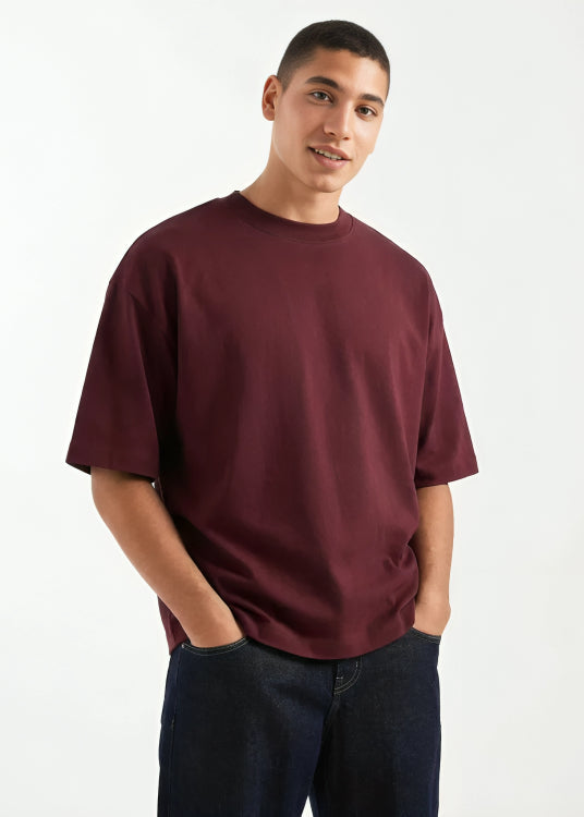 Premium Maroon Oversized Drop Shoulder Unisex T-Shirt